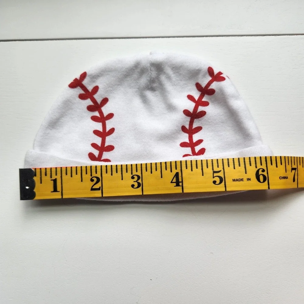 Baby‎ Baseball Hat and Fuzzy Booties Set size 0-6M White Navy Red